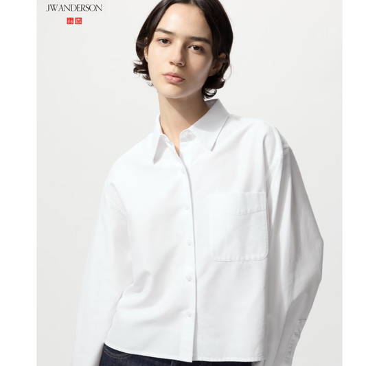JOYCE C.'S REQUEST:  UNIQLO X JWA Oxford Boxy Cropped Shirt